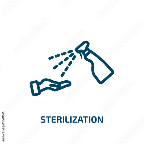 sterilization icon from cleaning collection. Thin linear sterilization, equipment, sterile outline icon isolated on white background. Line vector sterilization sign, symbol for web and mobile