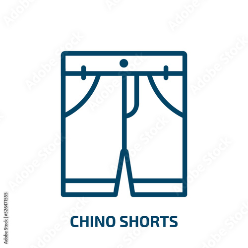 chino shorts icon from clothes collection. Thin linear chino shorts, fashion, pants outline icon isolated on white background. Line vector chino shorts sign, symbol for web and mobile