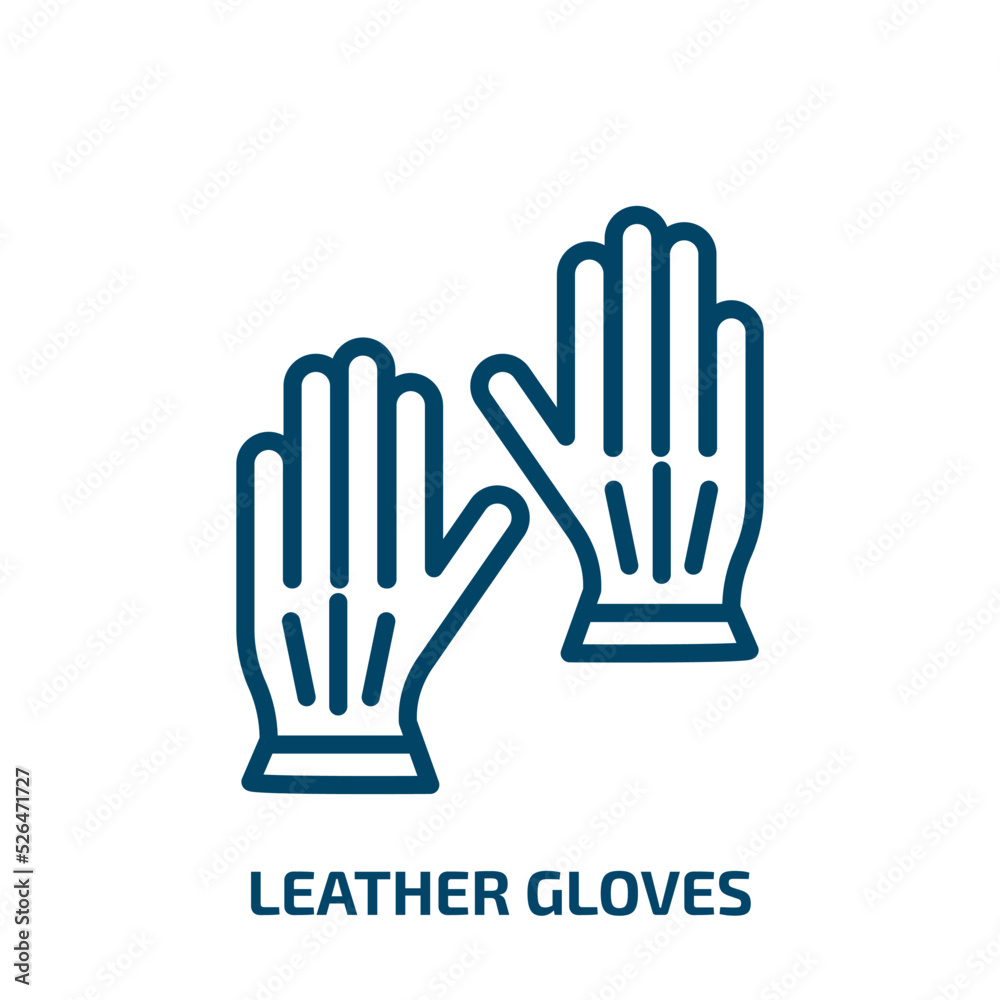 leather gloves icon from clothes collection. Thin linear leather gloves, glove, hand outline icon isolated on white background. Line vector leather gloves sign, symbol for web and mobile leather gloves icon from clothes collection. Thin linear leather gloves, glove, hand outline icon isolated on white background. Line vector leather gloves sign, symbol for web and mobile