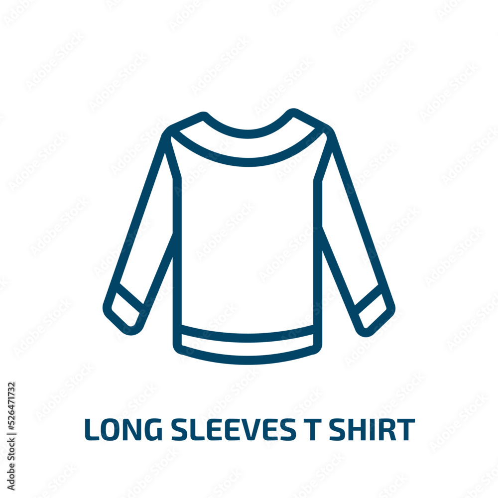 long sleeves t shirt icon from clothes collection. Thin linear long sleeves t shirt, casual, shirt outline icon isolated on white background. Line vector long sleeves t shirt sign, symbol for web and long sleeves t shirt icon from clothes collection. Thin linear long sleeves t shirt, casual, shirt outline icon isolated on white background. Line vector long sleeves t shirt sign, symbol for web and