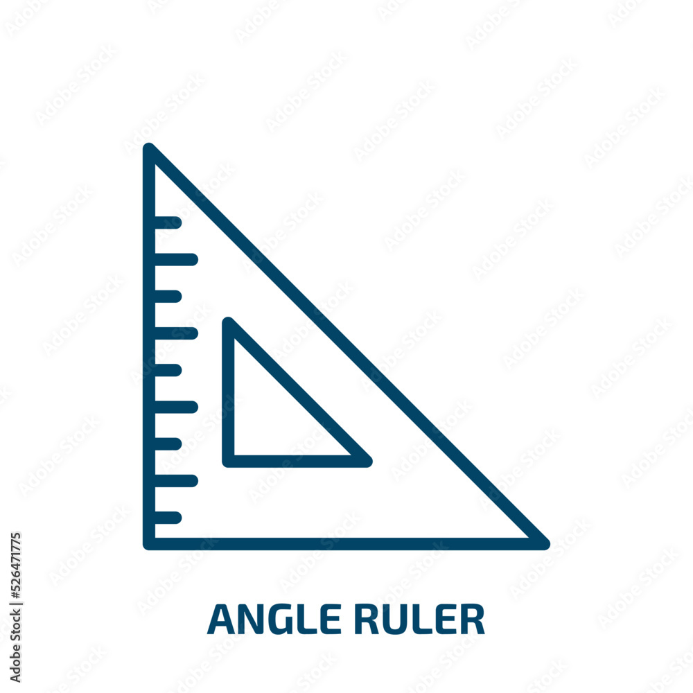 angle ruler icon from construction collection. Thin linear angle ruler, 1, ruler outline icon isolated on white background. Line vector angle ruler sign, symbol for web and mobile angle ruler icon from construction collection. Thin linear angle ruler, 1, ruler outline icon isolated on white background. Line vector angle ruler sign, symbol for web and mobile