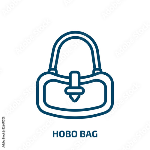 hobo bag icon from clothes collection. Thin linear hobo bag, fashion, woman outline icon isolated on white background. Line vector hobo bag sign, symbol for web and mobile