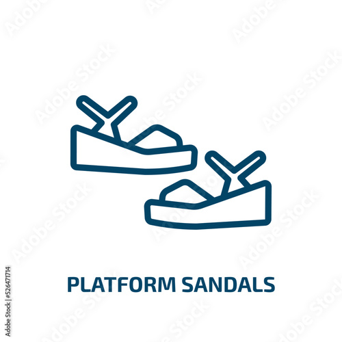 platform sandals icon from clothes collection. Thin linear platform sandals, style, woman outline icon isolated on white background. Line vector platform sandals sign, symbol for web and mobile