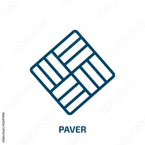 paver icon from construction collection. Thin linear paver, construction, building outline icon isolated on white background. Line vector paver sign, symbol for web and mobile
