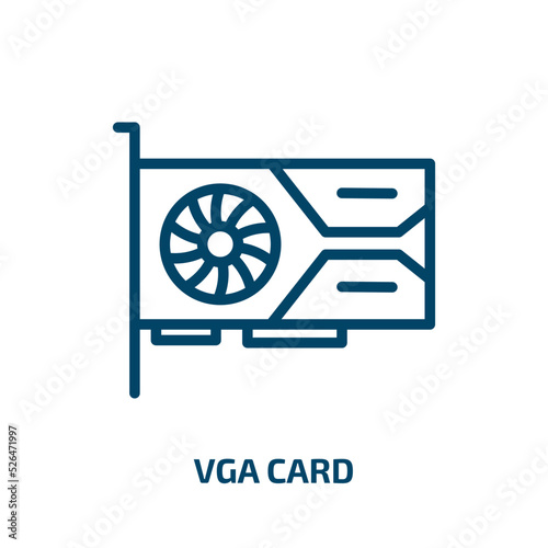vga card icon from cryptocurrency collection. Thin linear vga card, vga, card outline icon isolated on white background. Line vector vga card sign, symbol for web and mobile