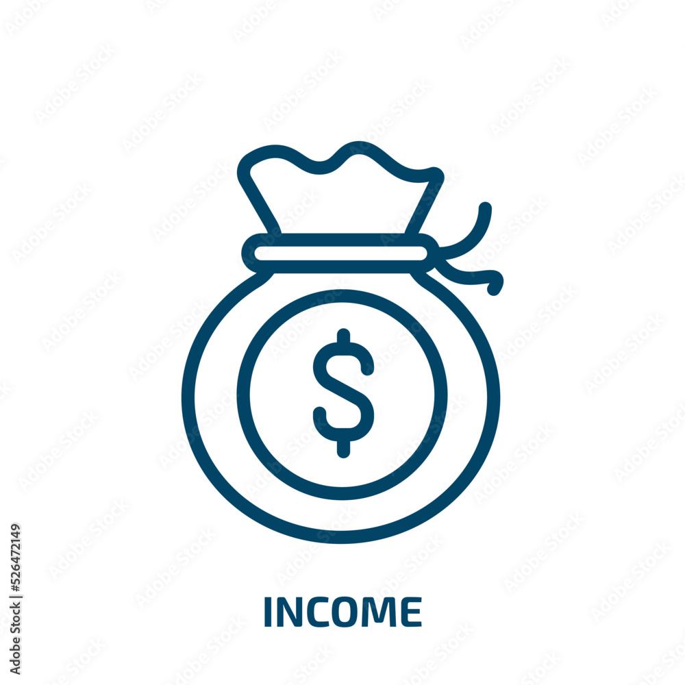income icon from cryptocurrency collection. Thin linear income, financial, business outline icon isolated on white background. Line vector income sign, symbol for web and mobile income icon from cryptocurrency collection. Thin linear income, financial, business outline icon isolated on white background. Line vector income sign, symbol for web and mobile