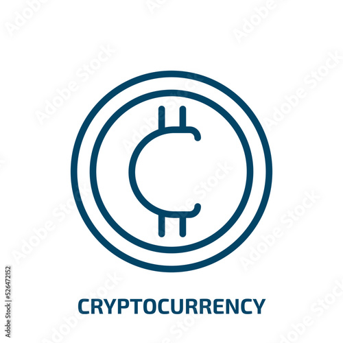 cryptocurrency icon from cryptocurrency collection. Thin linear cryptocurrency, digital, payment outline icon isolated on white background. Line vector cryptocurrency sign, symbol for web and mobile