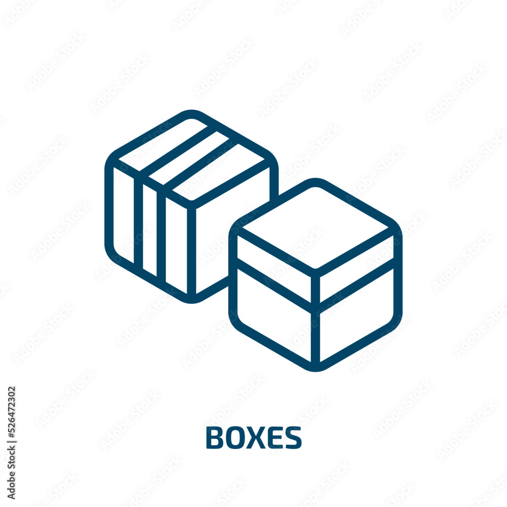 boxes icon from delivery and logistic collection. Thin linear boxes, box, package outline icon isolated on white background. Line vector boxes sign, symbol for web and mobile boxes icon from delivery and logistic collection. Thin linear boxes, box, package outline icon isolated on white background. Line vector boxes sign, symbol for web and mobile