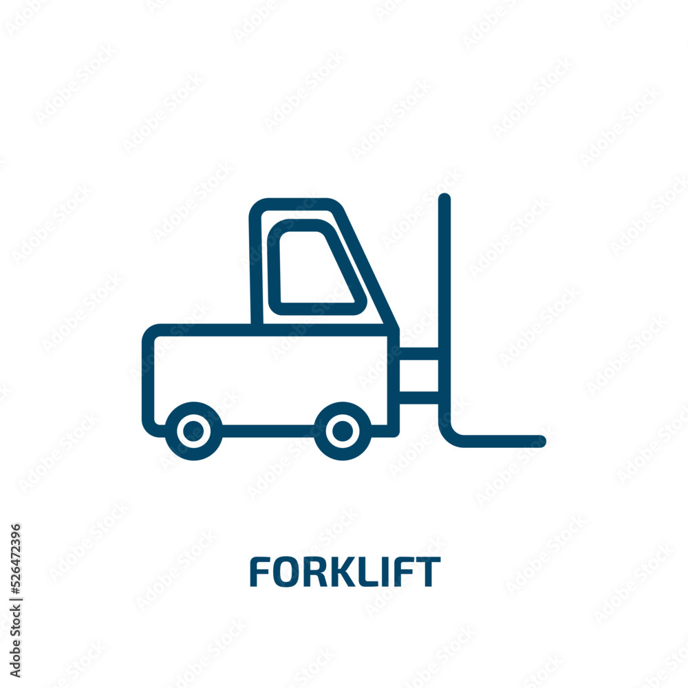 forklift icon from delivery and logistic collection. Thin linear forklift, truck, warehouse outline icon isolated on white background. Line vector forklift sign, symbol for web and mobile forklift icon from delivery and logistic collection. Thin linear forklift, truck, warehouse outline icon isolated on white background. Line vector forklift sign, symbol for web and mobile
