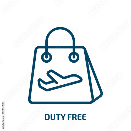 duty free icon from delivery and logistic collection. Thin linear duty free, free, business outline icon isolated on white background. Line vector duty free sign, symbol for web and mobile