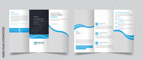Corporate business trifold brochure template design vector