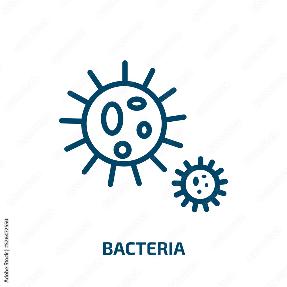 bacteria icon from medical collection. Thin linear bacteria, health, disease outline icon isolated on white background. Line vector bacteria sign, symbol for web and mobile bacteria icon from medical collection. Thin linear bacteria, health, disease outline icon isolated on white background. Line vector bacteria sign, symbol for web and mobile