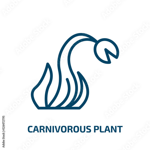 carnivorous plant icon from nature collection. Thin linear carnivorous plant, plant, carnivorous outline icon isolated on white background. Line vector carnivorous plant sign, symbol for web and