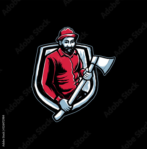lumberjack logo vector