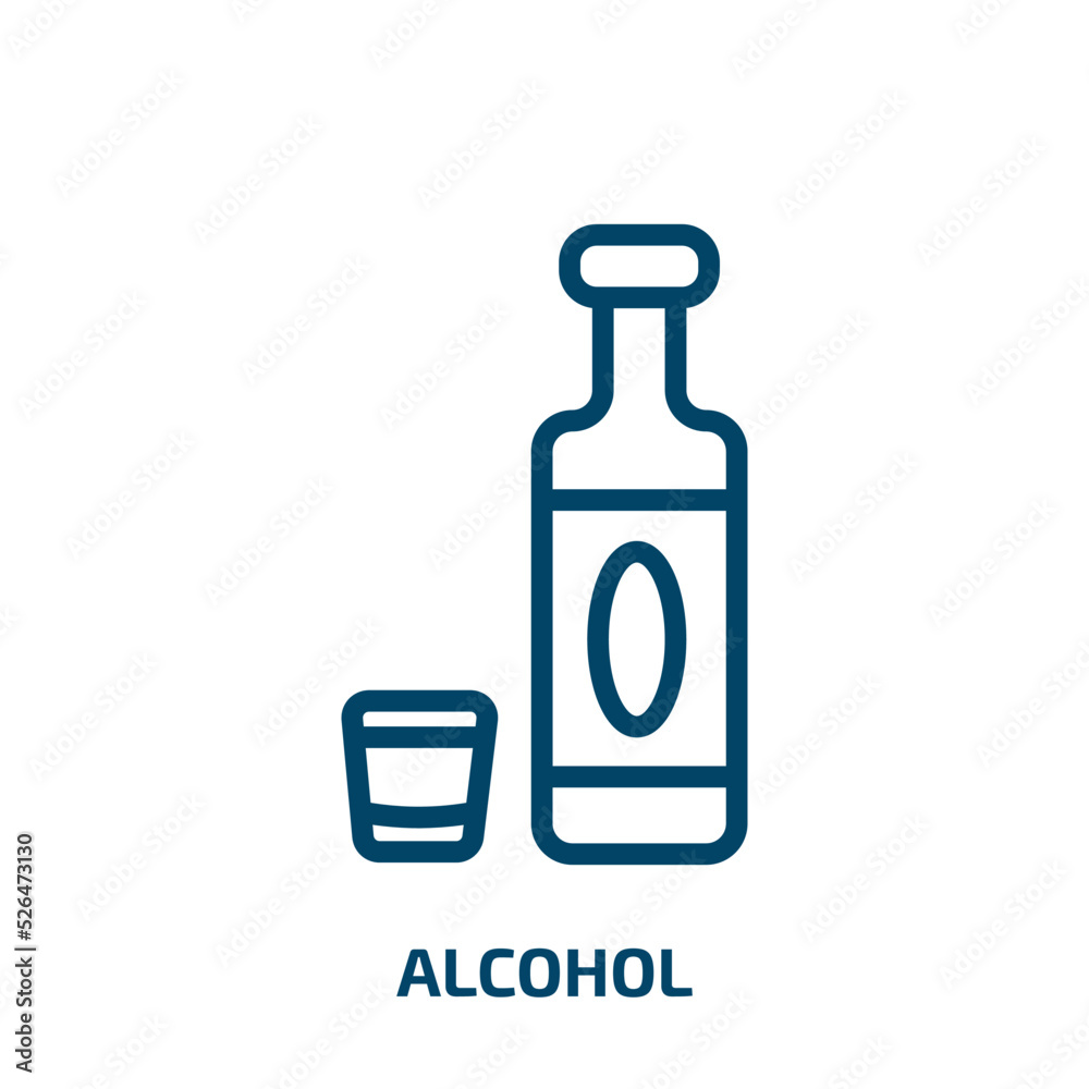 alcohol icon from drinks collection. Thin linear alcohol, bottle, beer outline icon isolated on white background. Line vector alcohol sign, symbol for web and mobile alcohol icon from drinks collection. Thin linear alcohol, bottle, beer outline icon isolated on white background. Line vector alcohol sign, symbol for web and mobile