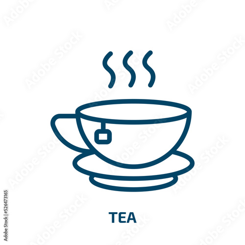 tea icon from drinks collection. Thin linear tea  hot  drink outline icon isolated on white background. Line vector tea sign  symbol for web and mobile