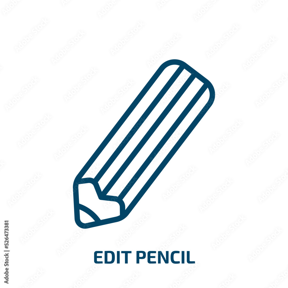 edit pencil icon from education collection. Thin linear edit pencil, pencil, edit outline icon isolated on white background. Line vector edit pencil sign, symbol for web and mobile edit pencil icon from education collection. Thin linear edit pencil, pencil, edit outline icon isolated on white background. Line vector edit pencil sign, symbol for web and mobile