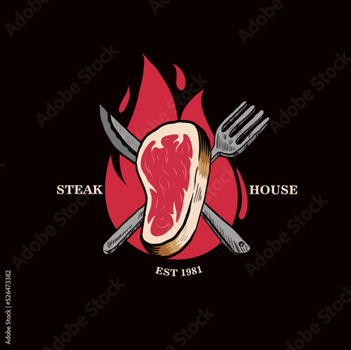 steak house logo vintage