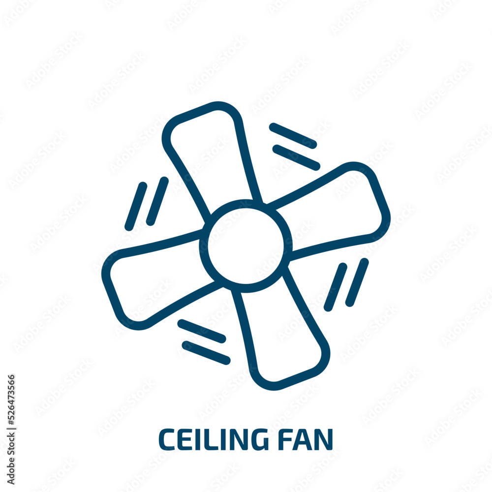 ceiling fan icon from electronic devices collection. Thin linear ceiling fan, fan, ceiling outline icon isolated on white background. Line vector ceiling fan sign, symbol for web and mobile ceiling fan icon from electronic devices collection. Thin linear ceiling fan, fan, ceiling outline icon isolated on white background. Line vector ceiling fan sign, symbol for web and mobile