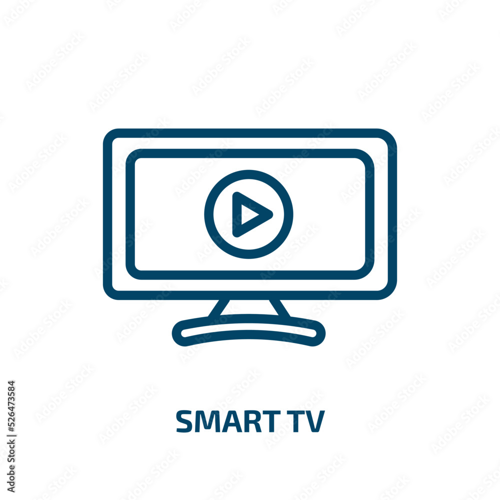 smart tv icon from electronic devices collection. Thin linear smart tv, tv, smart outline icon isolated on white background. Line vector smart tv sign, symbol for web and mobile smart tv icon from electronic devices collection. Thin linear smart tv, tv, smart outline icon isolated on white background. Line vector smart tv sign, symbol for web and mobile
