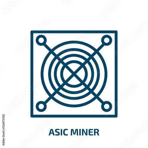 asic miner icon from electronic devices collection. Thin linear asic miner, computer, asic outline icon isolated on white background. Line vector asic miner sign, symbol for web and mobile