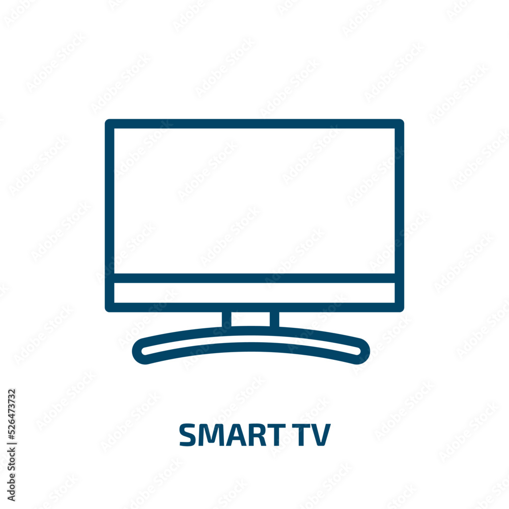 smart tv icon from electronic devices collection. Thin linear smart tv, tv, smart outline icon isolated on white background. Line vector smart tv sign, symbol for web and mobile smart tv icon from electronic devices collection. Thin linear smart tv, tv, smart outline icon isolated on white background. Line vector smart tv sign, symbol for web and mobile