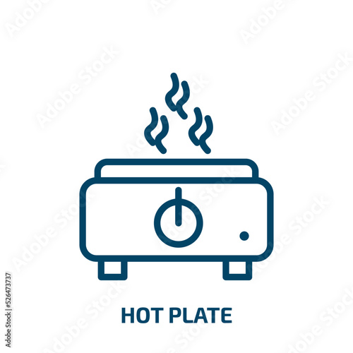 hot plate icon from electronic devices collection. Thin linear hot plate, plate, hot outline icon isolated on white background. Line vector hot plate sign, symbol for web and mobile photo