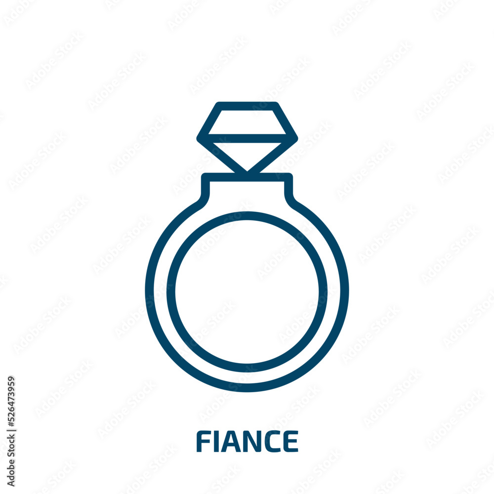 fiance icon from fashion collection. Thin linear fiance, engagement, ring outline icon isolated on white background. Line vector fiance sign, symbol for web and mobile fiance icon from fashion collection. Thin linear fiance, engagement, ring outline icon isolated on white background. Line vector fiance sign, symbol for web and mobile