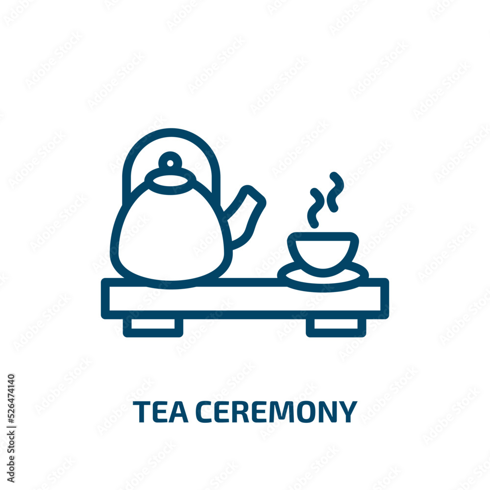 tea ceremony icon from food collection. Thin linear tea ceremony, cup
