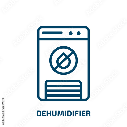 dehumidifier icon from furniture & household collection. Thin linear dehumidifier, fan, heater outline icon isolated on white background. Line vector dehumidifier sign, symbol for web and mobile photo