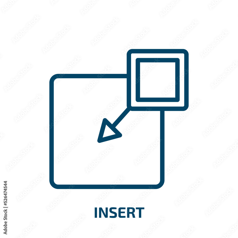 insert icon from geometry collection. Thin linear insert, business, technology outline icon isolated on white background. Line vector insert sign, symbol for web and mobile insert icon from geometry collection. Thin linear insert, business, technology outline icon isolated on white background. Line vector insert sign, symbol for web and mobile