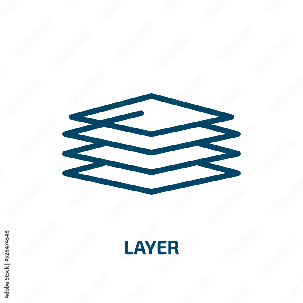 layer icon from geometry collection. Thin linear layer, collection, feather outline icon isolated on white background. Line vector layer sign, symbol for web and mobile layer icon from geometry collection. Thin linear layer, collection, feather outline icon isolated on white background. Line vector layer sign, symbol for web and mobile