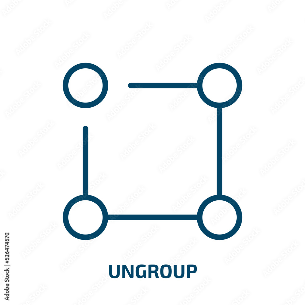 ungroup icon from geometry collection. Thin linear ungroup, business, select outline icon isolated on white background. Line vector ungroup sign, symbol for web and mobile ungroup icon from geometry collection. Thin linear ungroup, business, select outline icon isolated on white background. Line vector ungroup sign, symbol for web and mobile