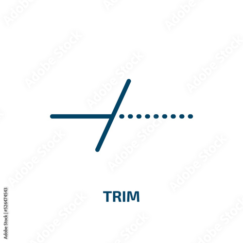 trim icon from geometry collection. Thin linear trim, simple, equipment outline icon isolated on white background. Line vector trim sign, symbol for web and mobile