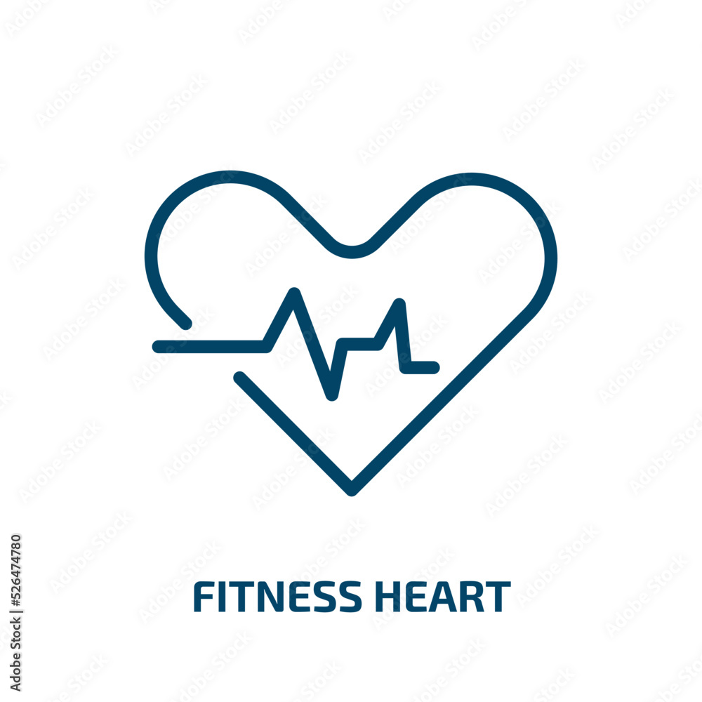 fitness heart icon from gym and fitness collection. Thin linear fitness heart, fitness, heart outline icon isolated on white background. Line vector fitness heart sign, symbol for web and mobile fitness heart icon from gym and fitness collection. Thin linear fitness heart, fitness, heart outline icon isolated on white background. Line vector fitness heart sign, symbol for web and mobile