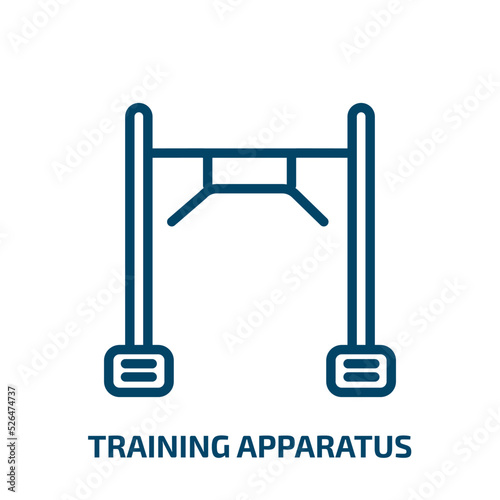 training apparatus icon from gym and fitness collection. Thin linear training apparatus, apparatus, equipment outline icon isolated on white background. Line vector training apparatus sign, symbol for
