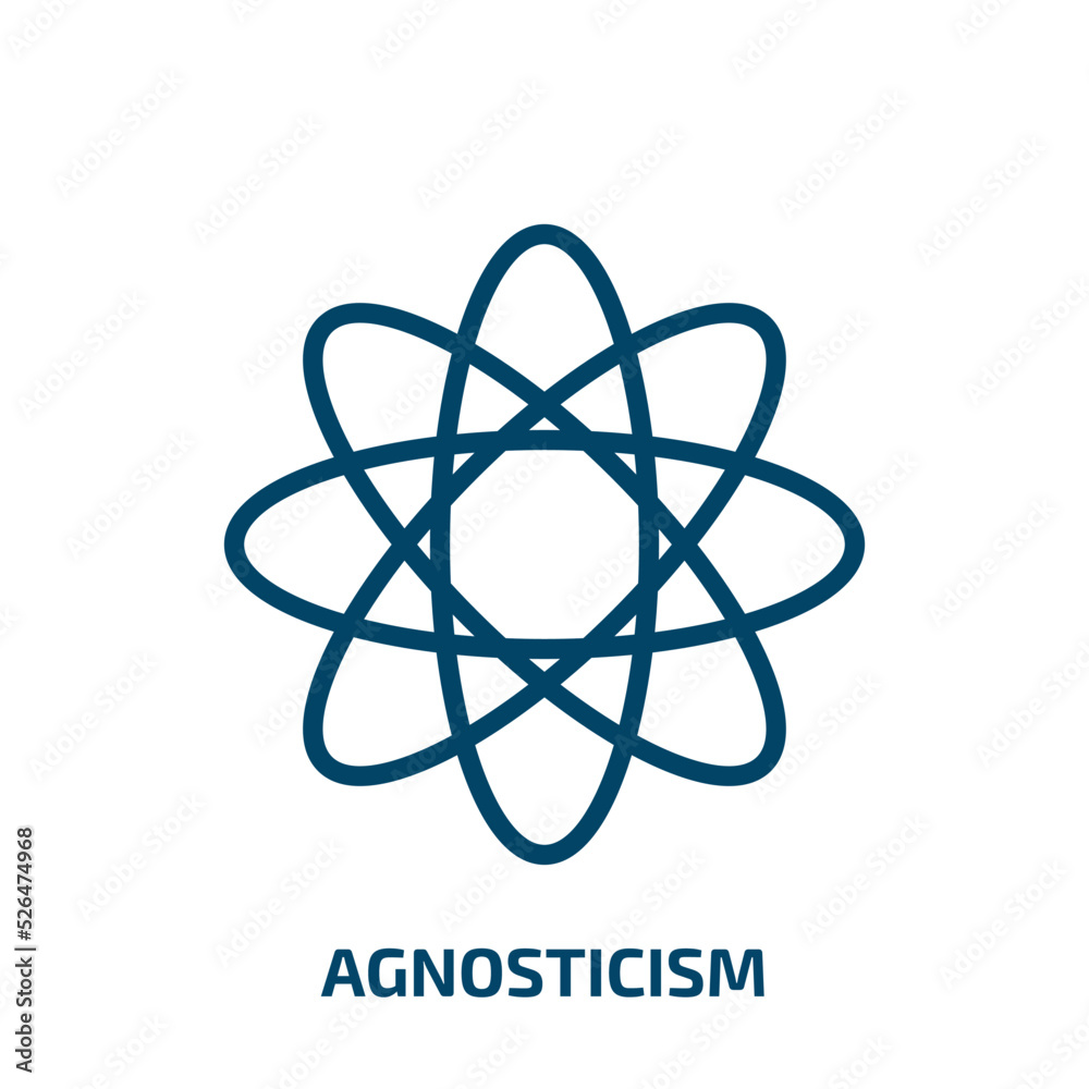 agnosticism icon from religion collection. Thin linear agnosticism, atheism, god outline icon isolated on white background. Line vector agnosticism sign, symbol for web and mobile agnosticism icon from religion collection. Thin linear agnosticism, atheism, god outline icon isolated on white background. Line vector agnosticism sign, symbol for web and mobile