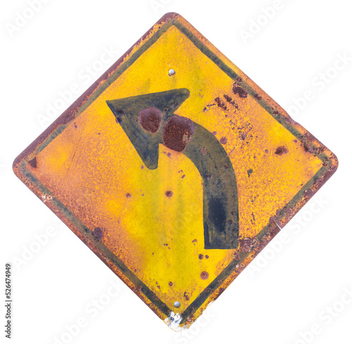 Isolate the signs and turn right where the old rusty weathered a long time.