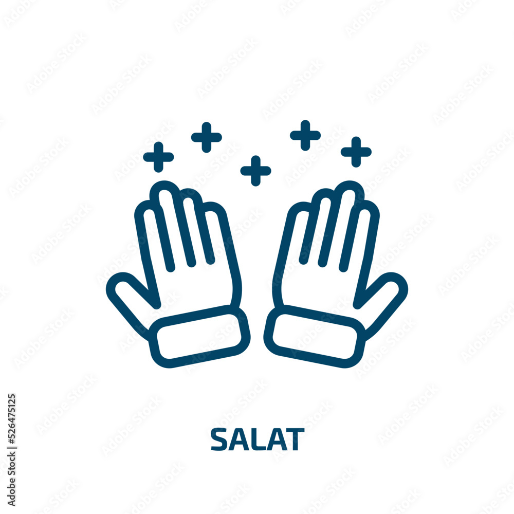 Fototapeta premium salat icon from people collection. Thin linear salat, collection, allah outline icon isolated on white background. Line vector salat sign, symbol for web and mobile