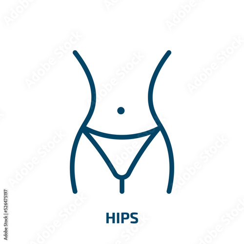 hips icon from people collection. Thin linear hips, body, hip outline icon isolated on white background. Line vector hips sign, symbol for web and mobile