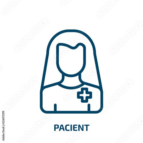 pacient icon from people collection. Thin linear pacient, health, doctor outline icon isolated on white background. Line vector pacient sign, symbol for web and mobile