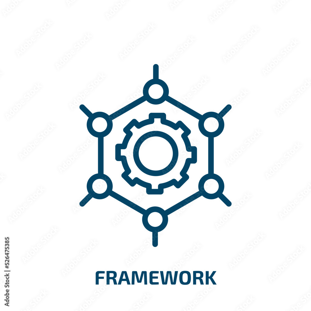 framework icon from shapes collection. Thin linear framework, internet, empty outline icon isolated on white background. Line vector framework sign, symbol for web and mobile framework icon from shapes collection. Thin linear framework, internet, empty outline icon isolated on white background. Line vector framework sign, symbol for web and mobile