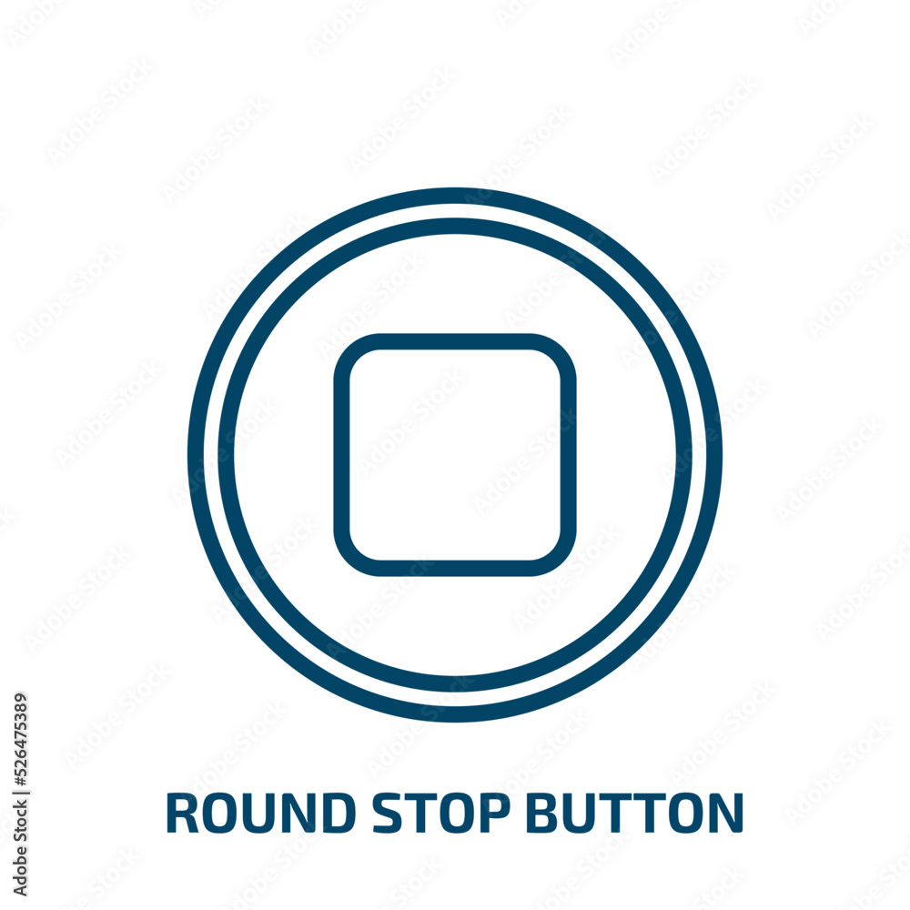 round stop button icon from shapes collection. Thin linear round stop button, stop, circle outline icon isolated on white background. Line vector round stop button sign, symbol for web and mobile round stop button icon from shapes collection. Thin linear round stop button, stop, circle outline icon isolated on white background. Line vector round stop button sign, symbol for web and mobile