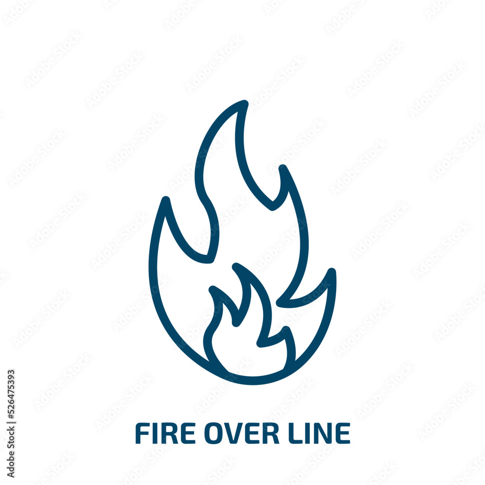 fire over line icon from shapes collection. Thin linear fire over line, fire, typography outline icon isolated on white background. Line vector fire over line sign, symbol for web and mobile fire over line icon from shapes collection. Thin linear fire over line, fire, typography outline icon isolated on white background. Line vector fire over line sign, symbol for web and mobile