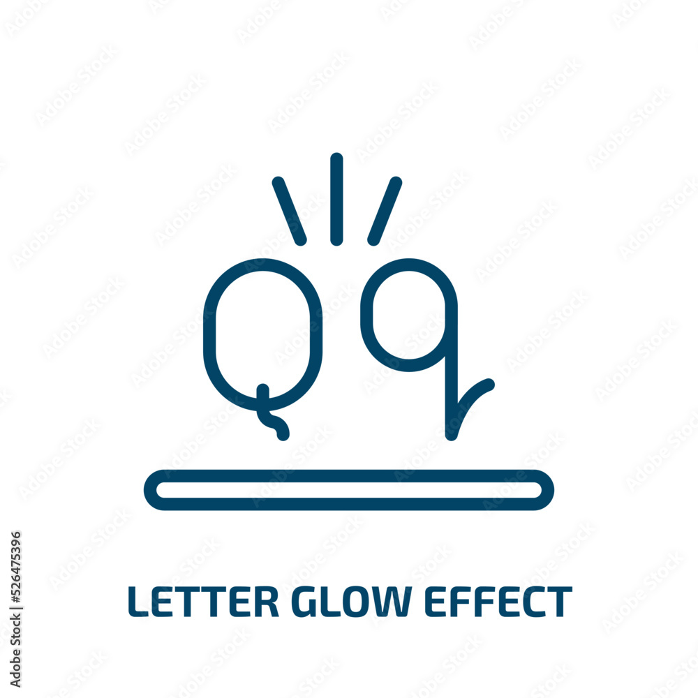 Obraz premium letter glow effect icon from shapes collection. Thin linear letter glow effect, light, effect outline icon isolated on white background. Line vector letter glow effect sign, symbol for web and mobile