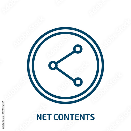 net contents icon from shapes collection. Thin linear net contents, network, net outline icon isolated on white background. Line vector net contents sign, symbol for web and mobile