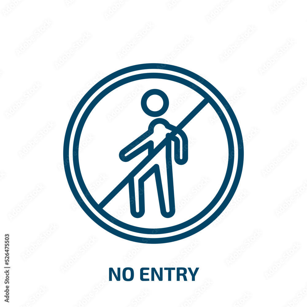 no entry icon from signs collection. Thin linear no entry, no, stop outline icon isolated on white background. Line vector no entry sign, symbol for web and mobile no entry icon from signs collection. Thin linear no entry, no, stop outline icon isolated on white background. Line vector no entry sign, symbol for web and mobile