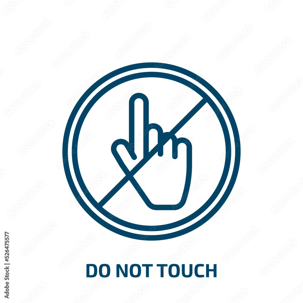 do not touch icon from signs collection. Thin linear do not touch, caution, hand outline icon isolated on white background. Line vector do not touch sign, symbol for web and mobile do not touch icon from signs collection. Thin linear do not touch, caution, hand outline icon isolated on white background. Line vector do not touch sign, symbol for web and mobile