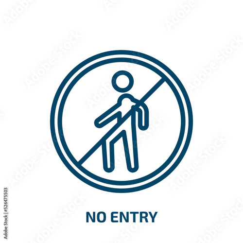 no entry icon from signs collection. Thin linear no entry, no, stop outline icon isolated on white background. Line vector no entry sign, symbol for web and mobile