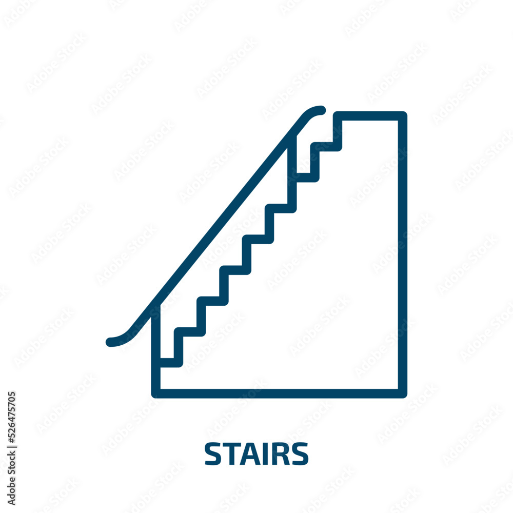 stairs icon from signs collection. Thin linear stairs, man, person outline icon isolated on white background. Line vector stairs sign, symbol for web and mobile stairs icon from signs collection. Thin linear stairs, man, person outline icon isolated on white background. Line vector stairs sign, symbol for web and mobile